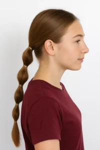 Trenza burbuja chic para niñas vista lateral verano 2025