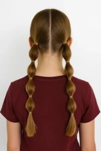 Trenzas burbuja chic para niñas vista trasera doble verano 2025