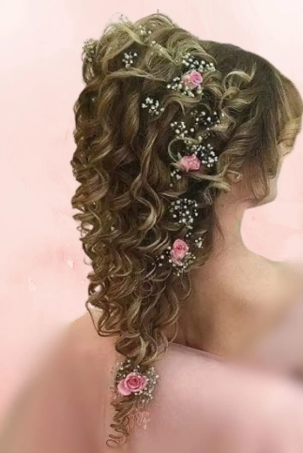 #9 Recogido con rizos florales en cascada