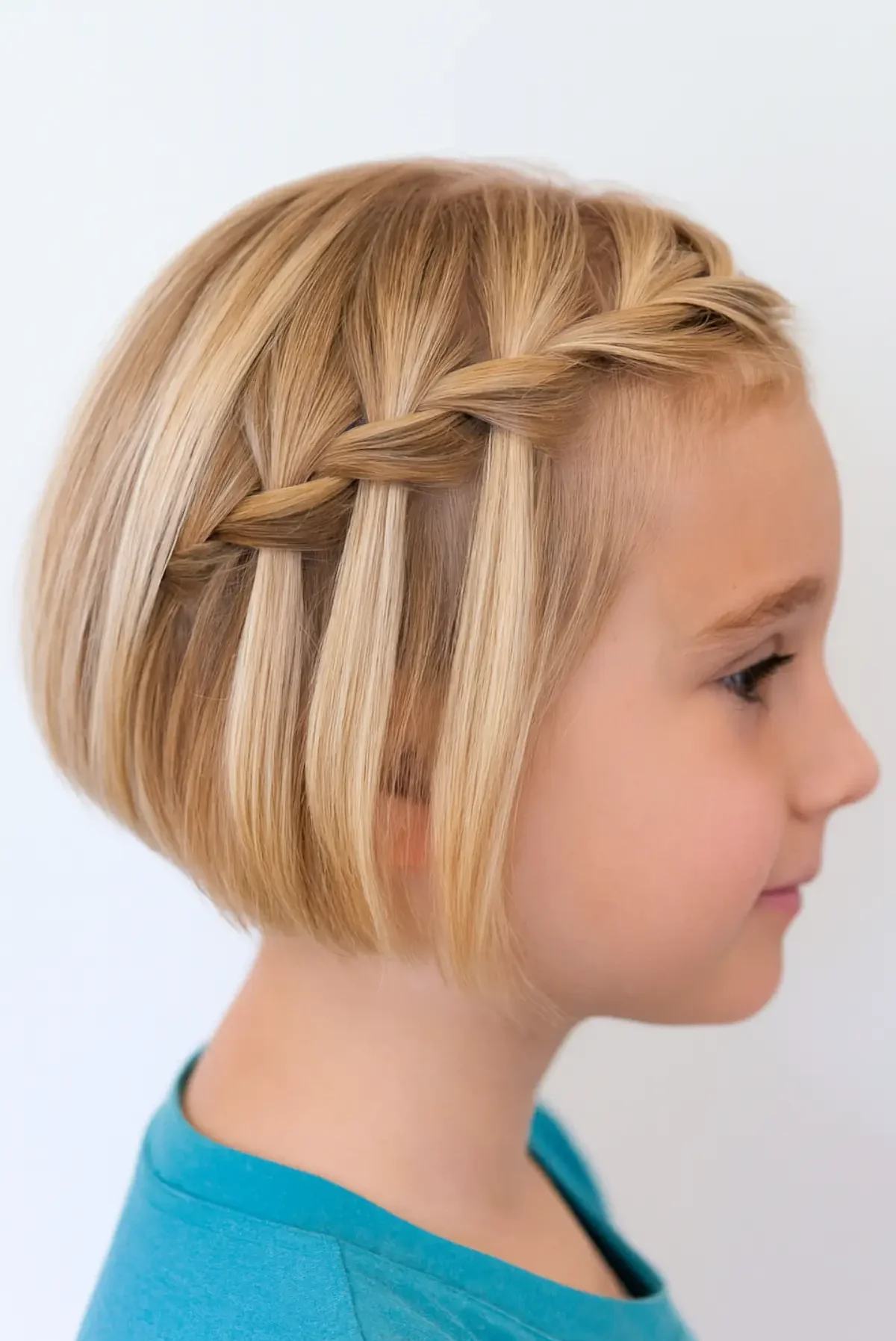 Bob con trenza lateral en cascada