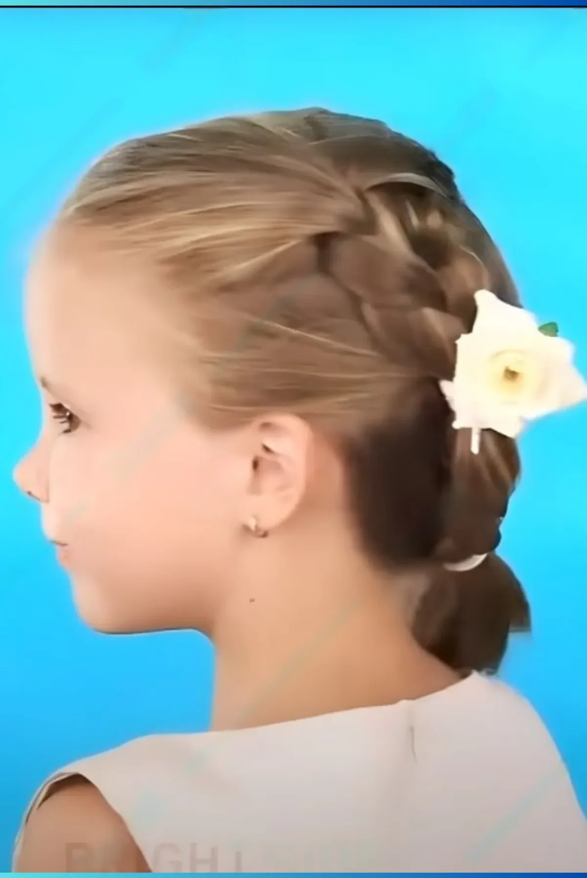 Trenza con flor lateral